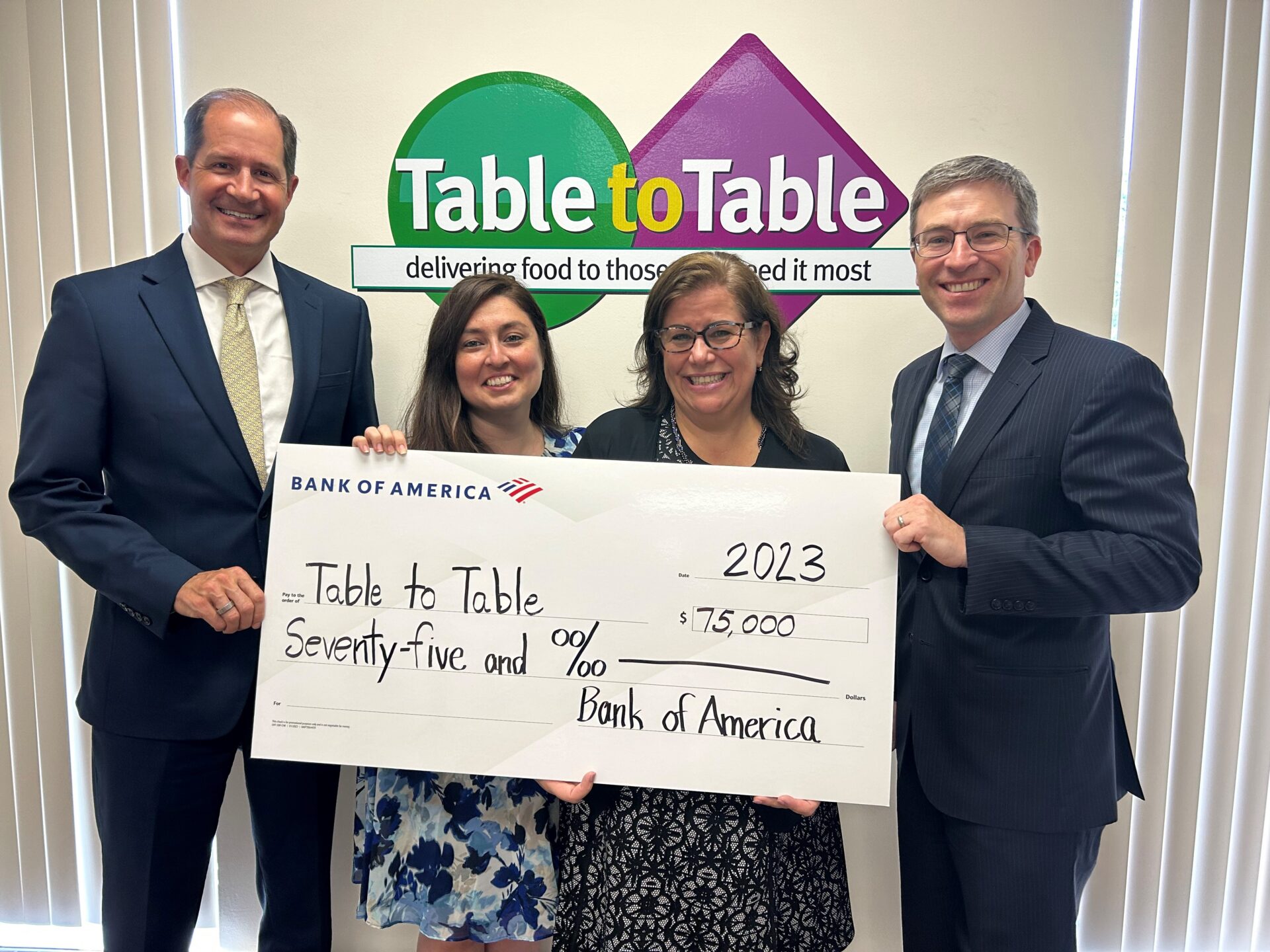 Table to Table Receives Grant from BofA to Support Alleviating Food Insecurity