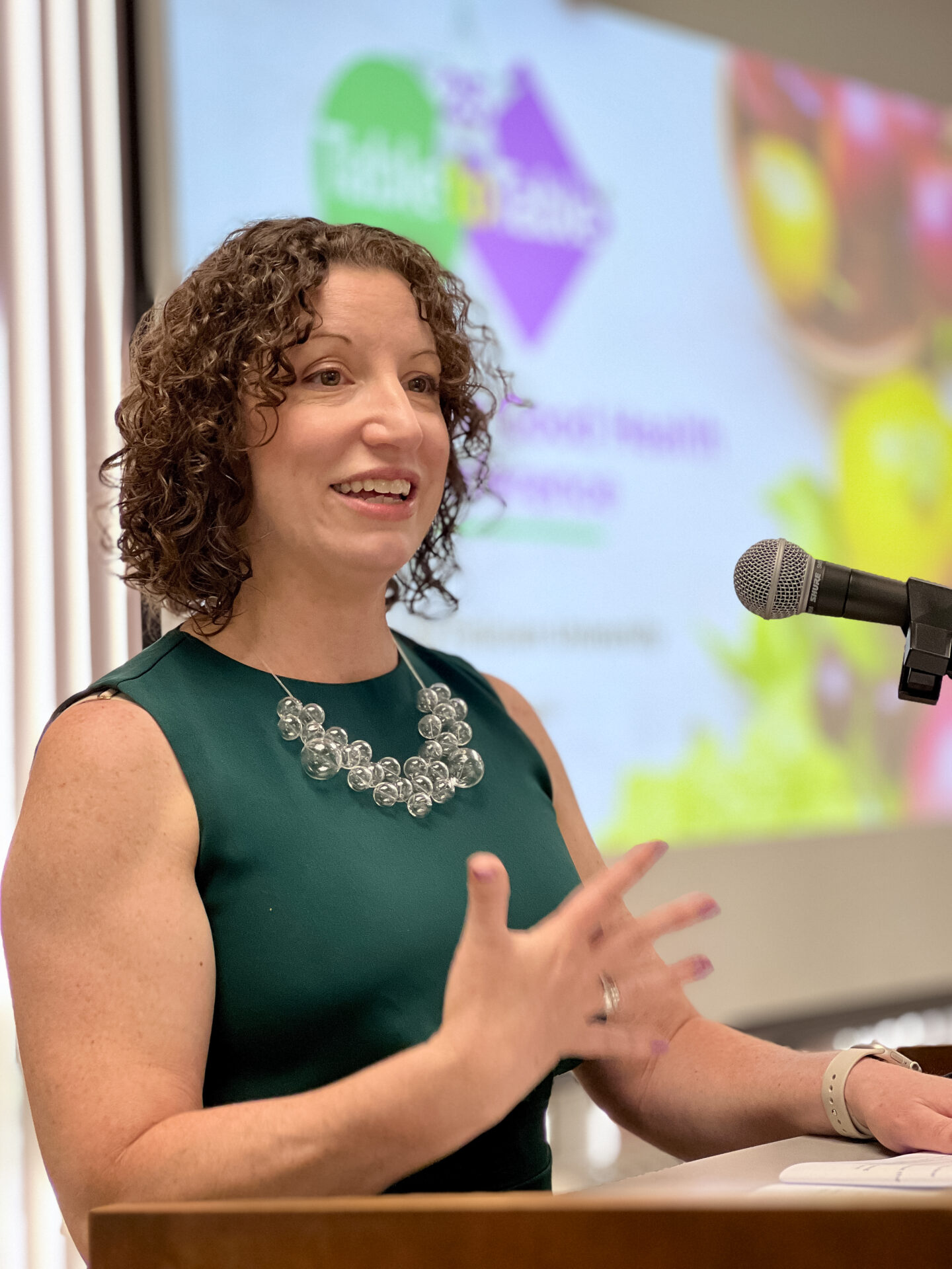 Executive Director Heather Thompson at Table to Table's Partners in Good Health Conference on May 21.