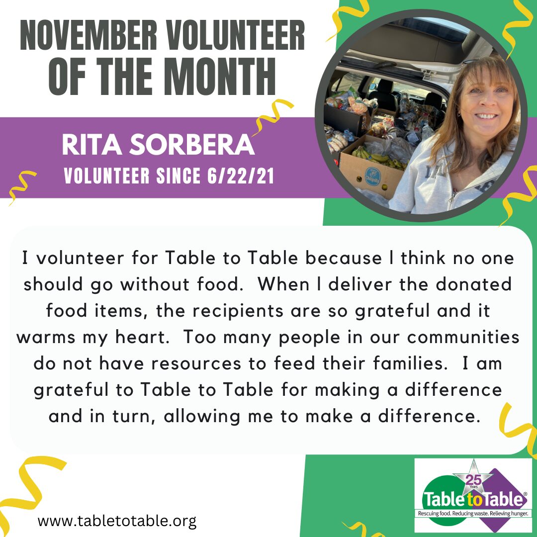 Rita Sorbera: November Volunteer of the Month