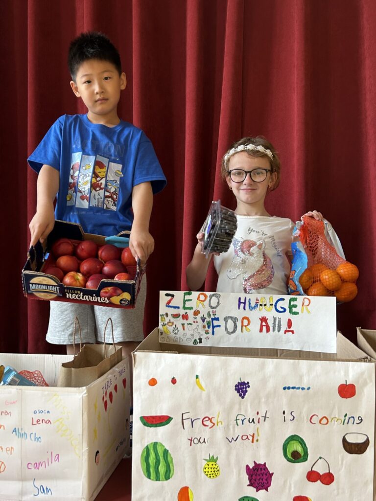 Students from Anna C. Scott Elementary School in Leonia donated hundreds of pounds of fresh fruits and vegetables to Table to Table recently