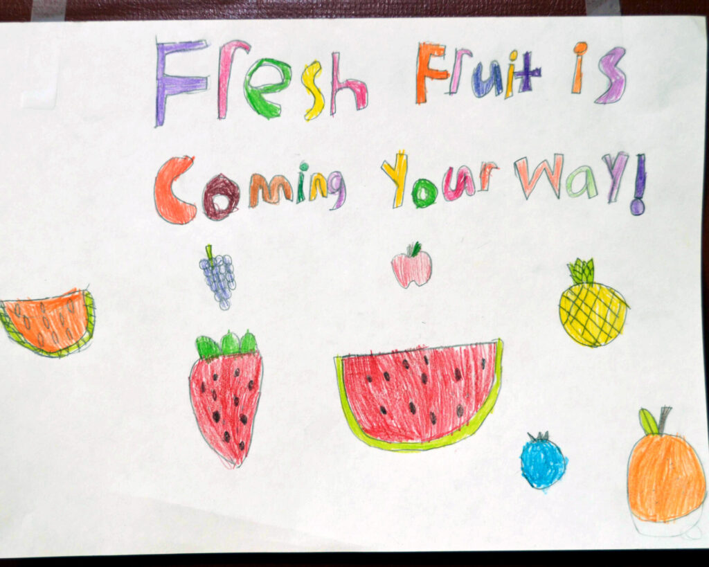 Students from Anna C. Scott Elementary School in Leonia donated hundreds of pounds of fresh fruits and vegetables to Table to Table recently