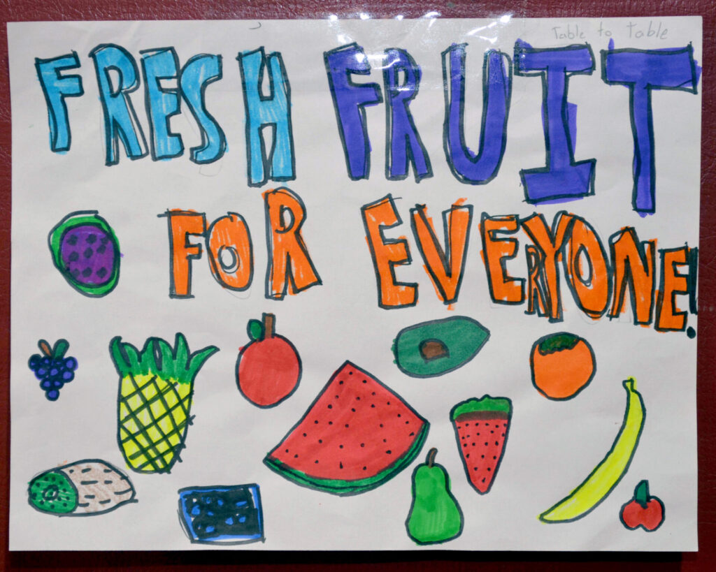 Students from Anna C. Scott Elementary School in Leonia donated hundreds of pounds of fresh fruits and vegetables to Table to Table recently