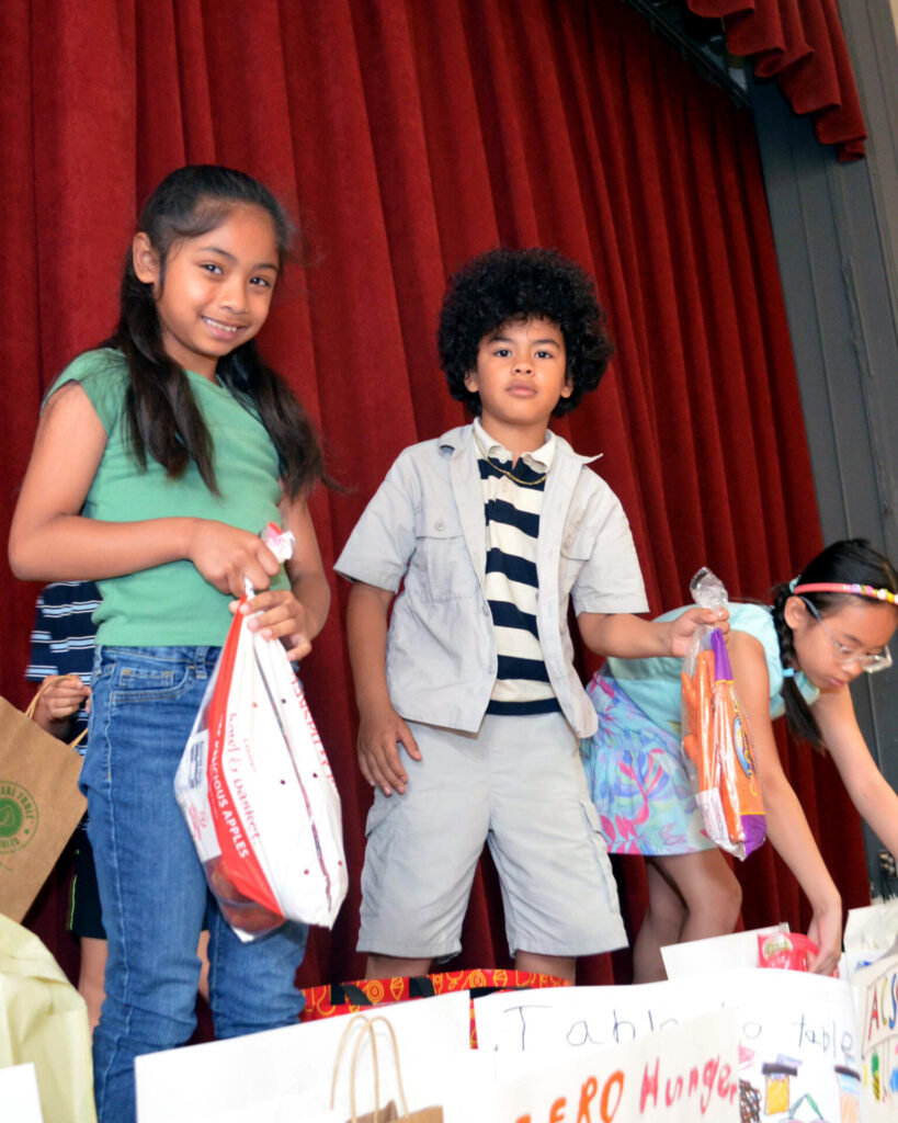 Students from Anna C. Scott Elementary School in Leonia donated hundreds of pounds of fresh fruits and vegetables to Table to Table recently