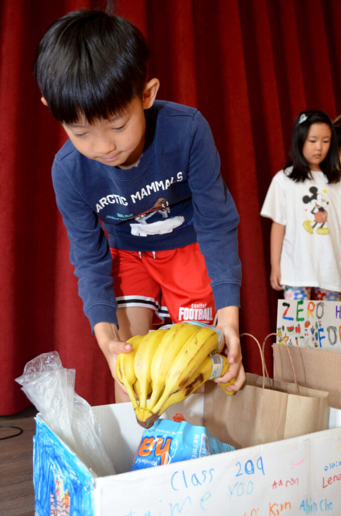 Students from Anna C. Scott Elementary School in Leonia donated hundreds of pounds of fresh fruits and vegetables to Table to Table recently