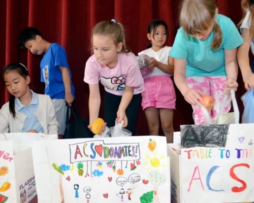 Students from Anna C. Scott Elementary School in Leonia donated hundreds of pounds of fresh fruits and vegetables to Table to Table recently