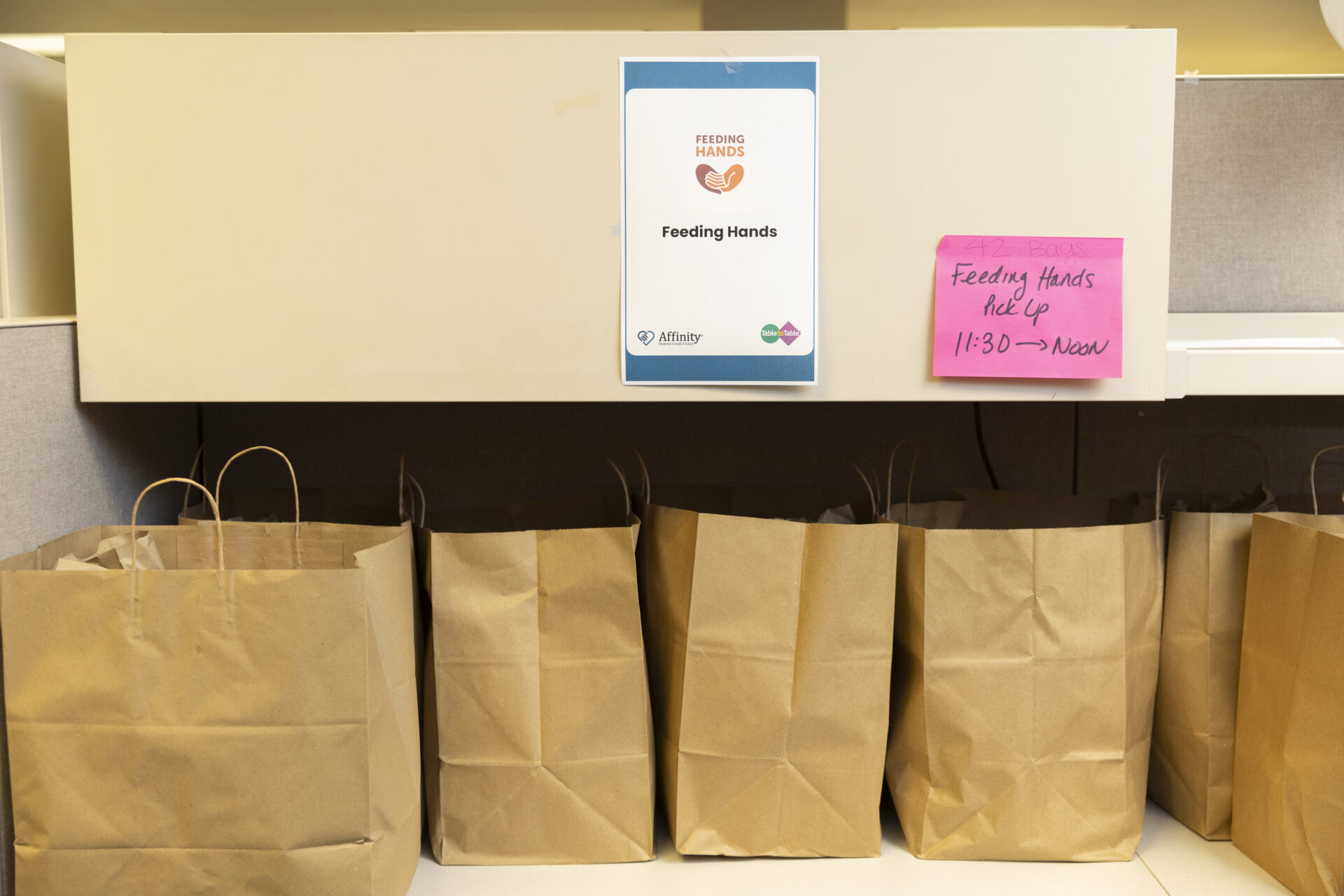 Affinity Federal Credit Union and Table to Table partnered to create 5,000 meal packs that were distributed to 16 community partner organizations.