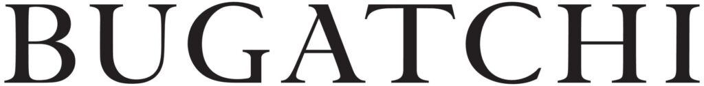 Black serif “BUGATCHI” wordmark logo in all capital letters on a light gray background.