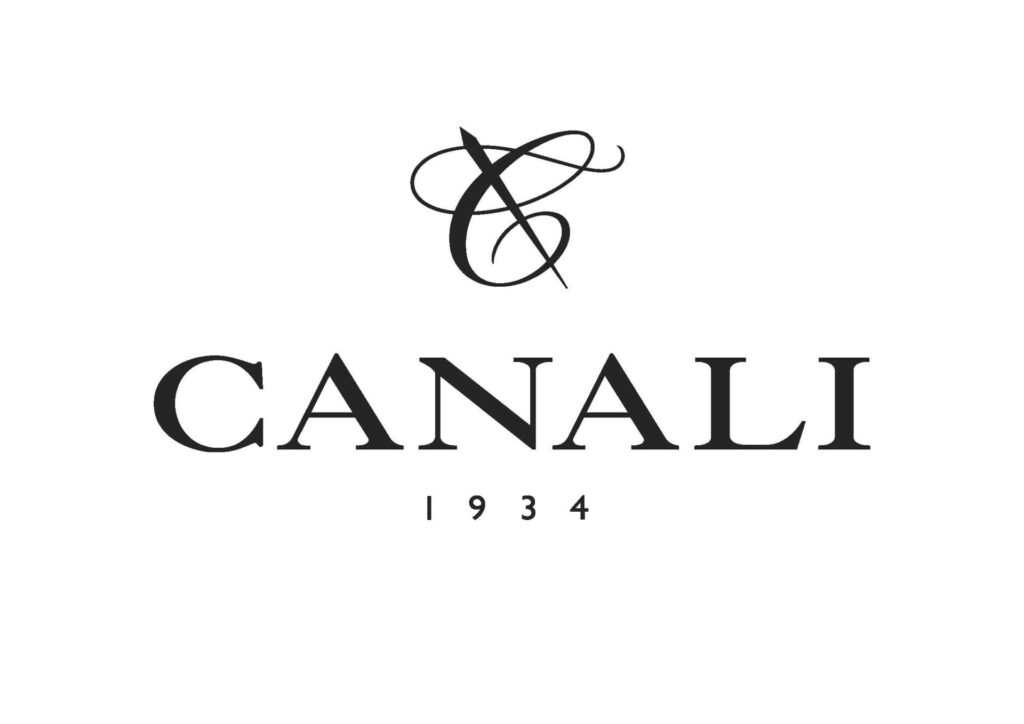 Elegant logo displaying "Canali" in bold black letters with a stylized "C" above. The year "1934" is written below, symbolizing sophistication and heritage.