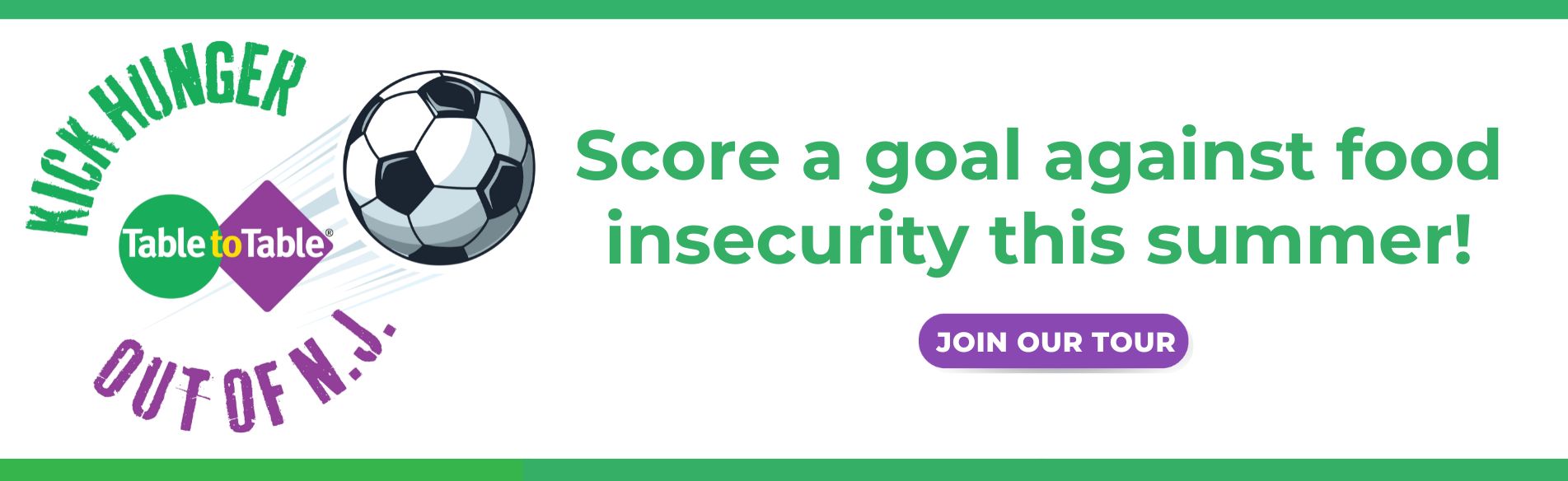 Table to Table's Kick Hunger Out of New Jersey tour will be held during the World Cup